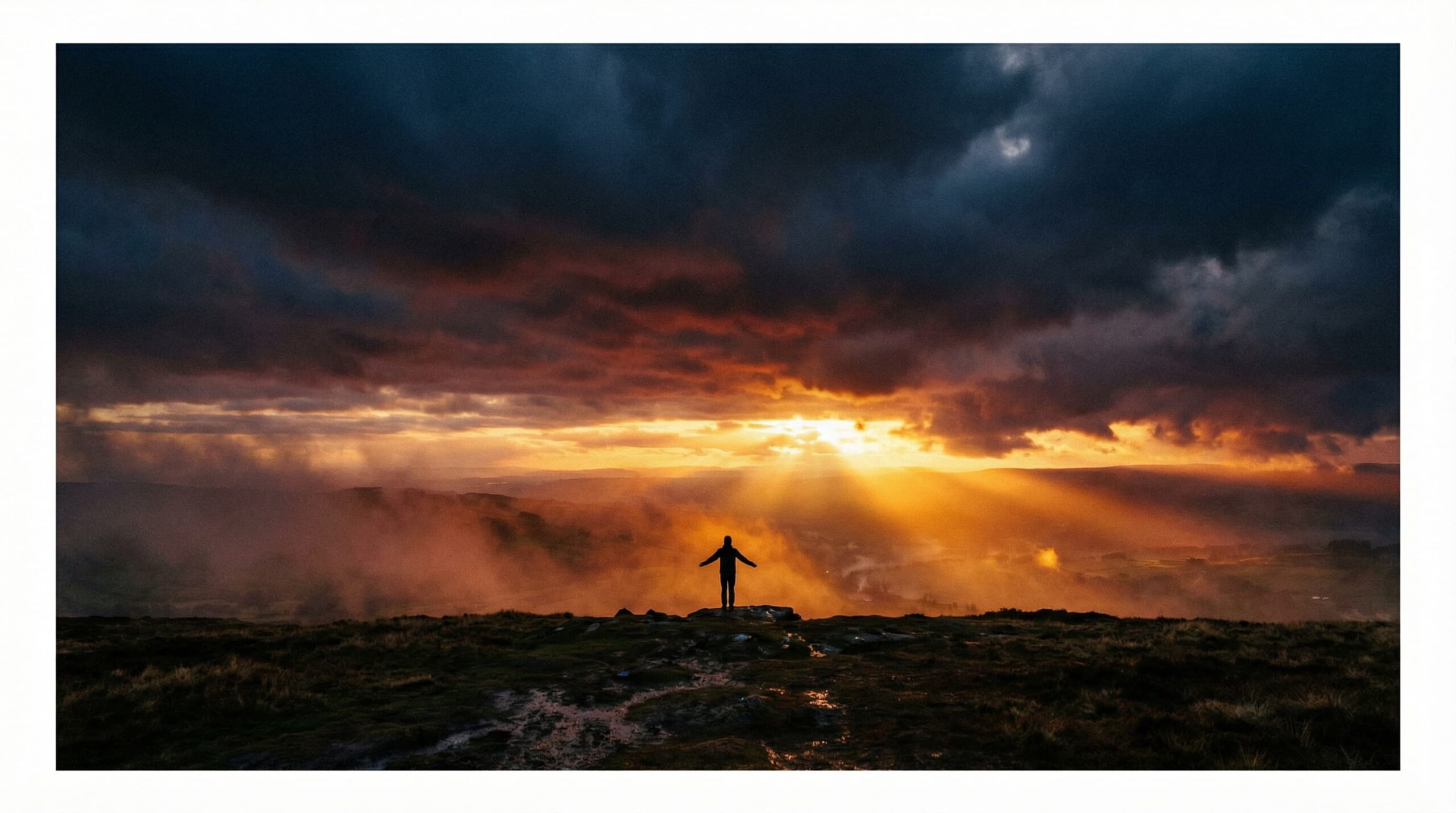 A solitary watchman looking toward the horizon at dawn, representing biblical vigilance and faithfulness